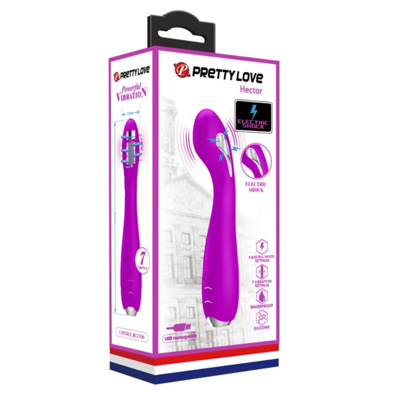 PRETTY LOVE - HECTOR WODOSZCZELNY WIBRATOR ELEKTROWSTRZĄSOWY AKUMULATOROWY FIOLETOWY