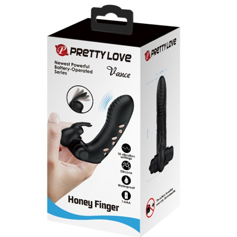 PRETTY LOVE - VANCE BLACK RABBIT NAKŁADKA NA PALEC WIBRATOR