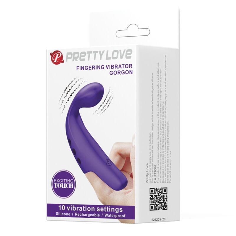 PRETTY LOVE - GORGON FIOLETOWY WIBRATOR PALCOWY WIELOKROTNEGO ŁADOWANIA