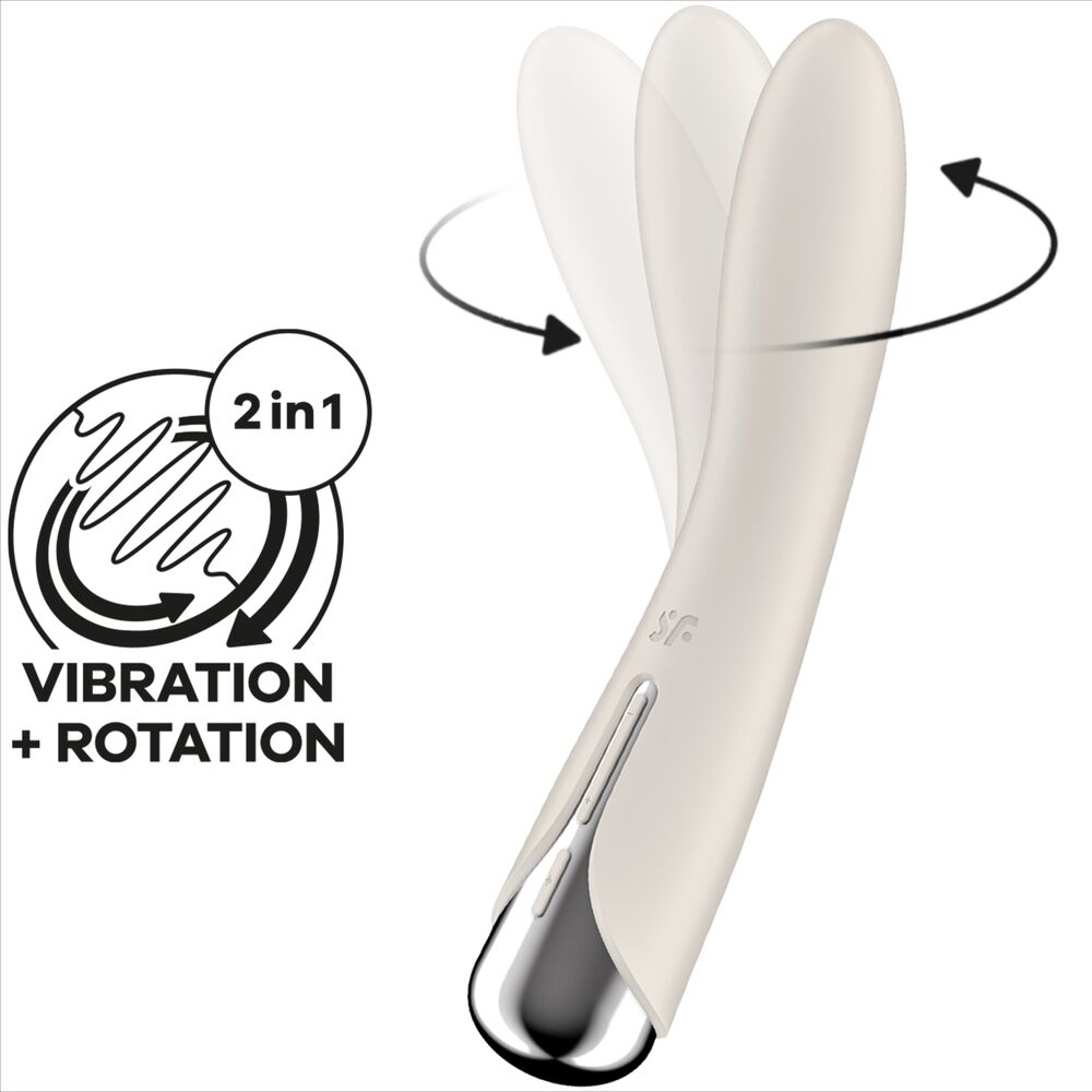SATISFYER - WIBRATOR OBROTOWY Z FUNKCJĄ WIBRACJI DO PUNKTU G W KOLORZE BEŻOWYM SPINNING VIBE 1