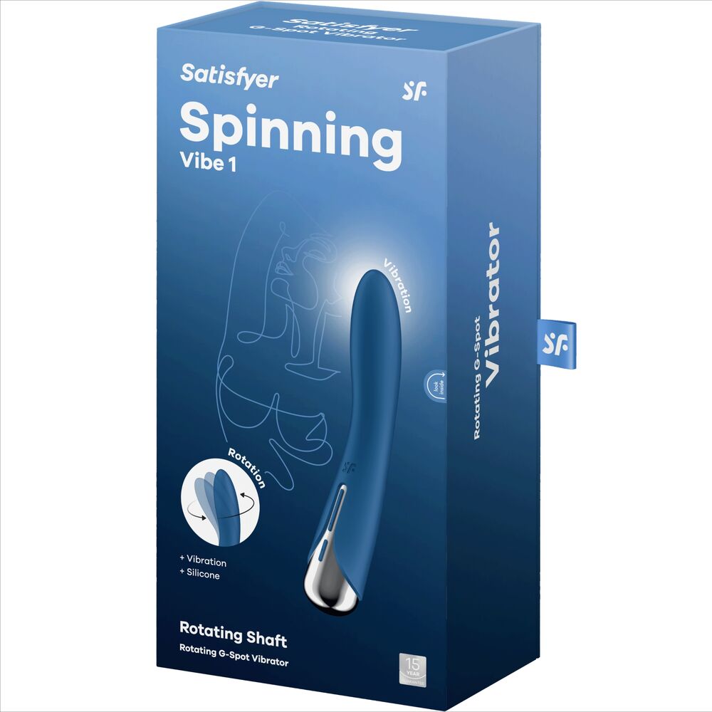 SATISFYER - WIBRATOR OBROTOWY PUNKT G SPINNING VIBE 1 NIEBIESKI