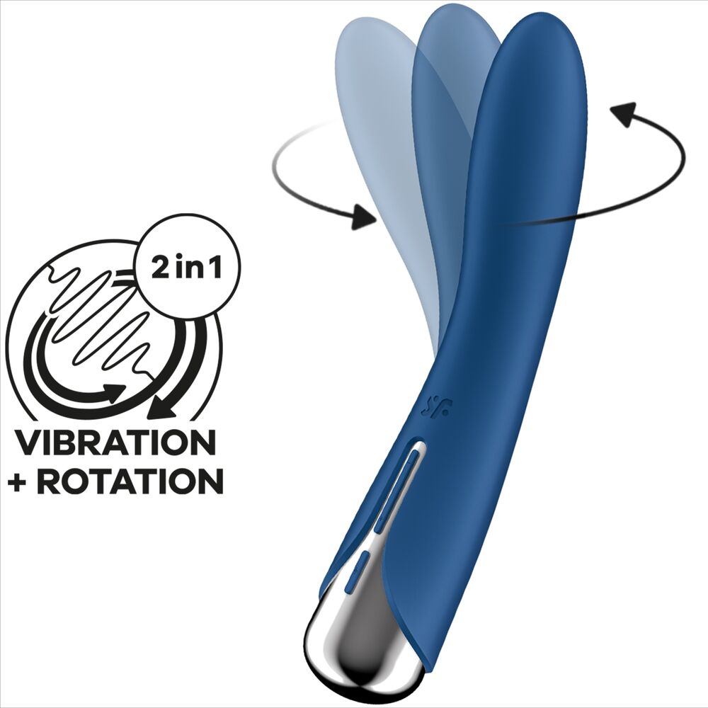 SATISFYER - WIBRATOR OBROTOWY PUNKT G SPINNING VIBE 1 NIEBIESKI