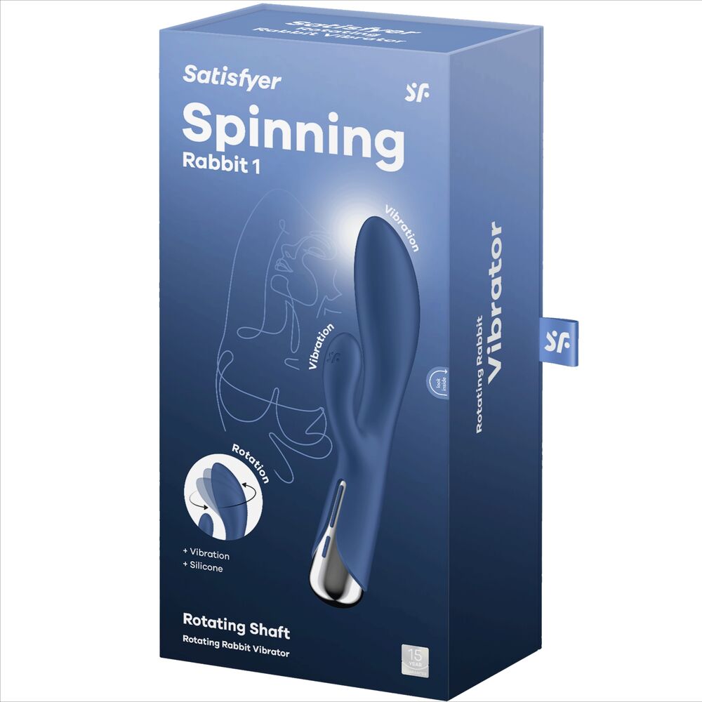SATISFYER - WIBRATOR OBROTOWY KRÓLICZEK 1 STYMULACJA ŁECHTACZKI I PUNKTU G NIEBIESKI