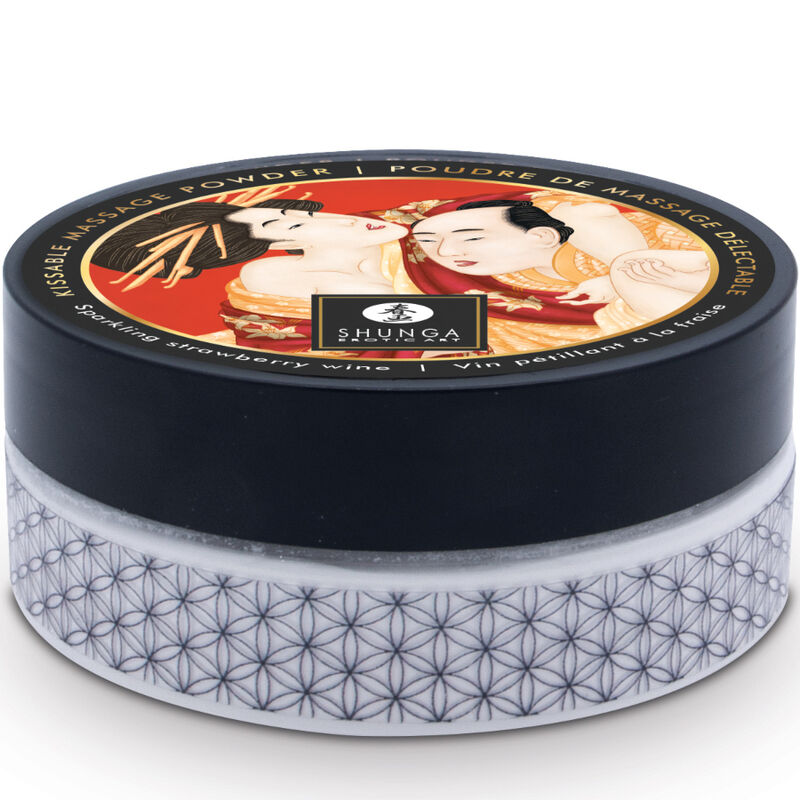 SHUNGA - JADALNY PUDER DO MASAŻU O SMAKU TRUSKAWKOWYM ZESTAW