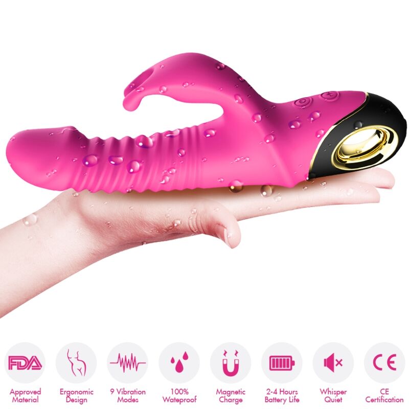 ARMONY - WIBRATOR DILDO ZAJĄCZEK FUKSJA