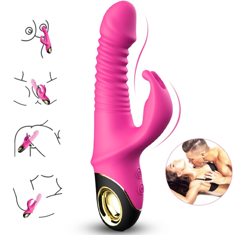 ARMONY - WIBRATOR DILDO ZAJĄCZEK FUKSJA