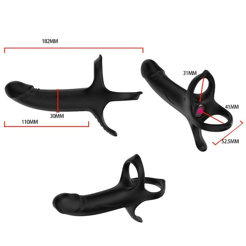 ARMONY - DILDO Z PIERŚCIENIEM I WIBRATOREM Z PILOTEM CZARNY