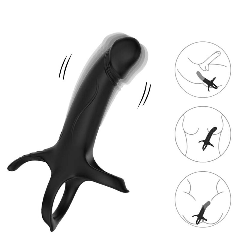 ARMONY - DILDO Z PIERŚCIENIEM I WIBRATOREM Z PILOTEM CZARNY