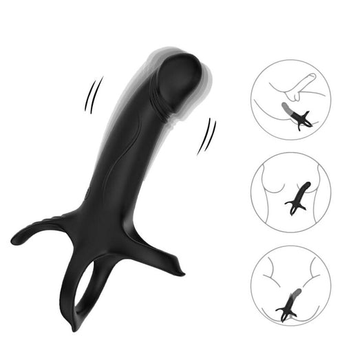 ARMONY - DILDO Z PIERŚCIENIEM I WIBRATOREM Z PILOTEM CZARNY