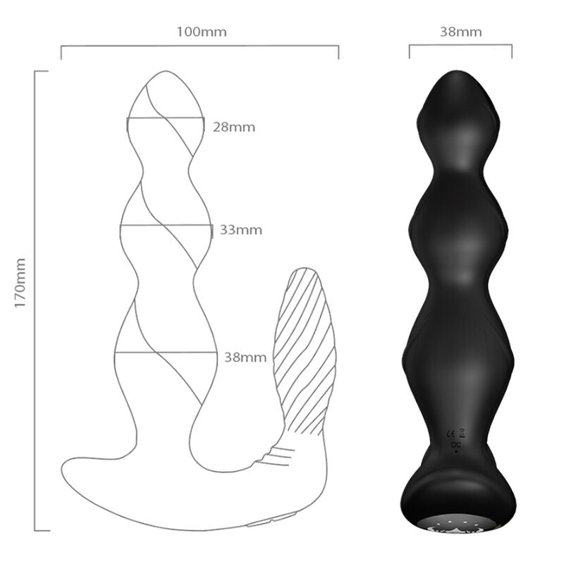 ARMONY - WIBRATOR I STYMULATOR ANALNY Z KORKIEM ANALNYM MANFUN ZDALNIE STEROWANY CZARNY