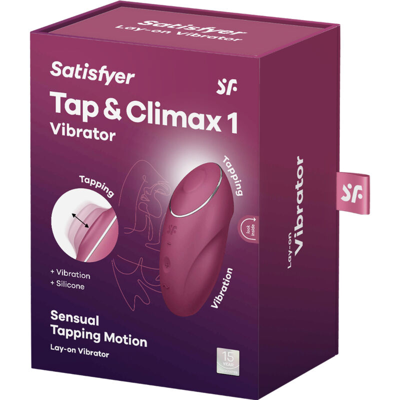 SATISFYER - TAP & CLIMAX 1 WIBRATOR NAKŁADANY CZERWONY