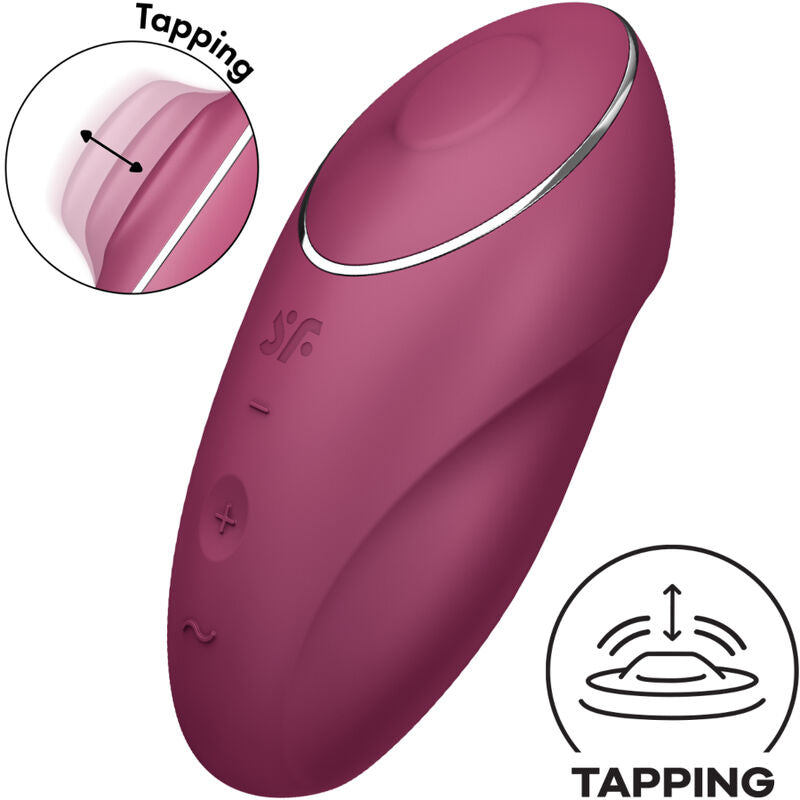 SATISFYER - TAP & CLIMAX 1 WIBRATOR NAKŁADANY CZERWONY