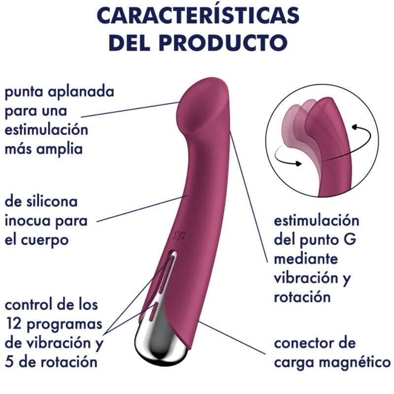 SATISFYER - WIBRATOR OBROTOWY G-SPORT 1 CZERWONY