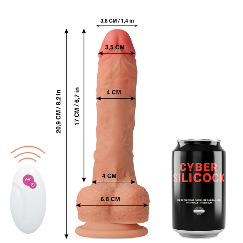 CYBER SILICOCK - REALISTYCZNY PILOT ZDALNEGO STEROWANIA MASTER HUCK 20,9 CM -O- 4 CM
