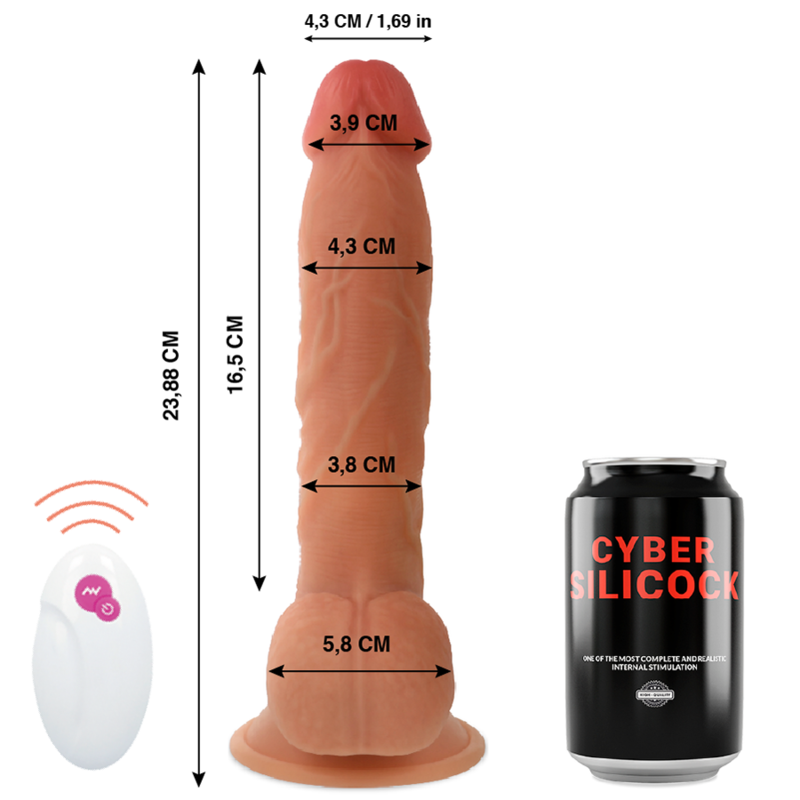CYBER SILICOCK - REALISTYCZNY PILOT ZDALNEGO STEROWANIA MR JOHN 23,88 CM -O- 4,3 CM