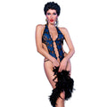 CHILIROSE - CR 4479 BODYSTRING Z OTWARTYM KROKIEM NIEBIESKI S/M