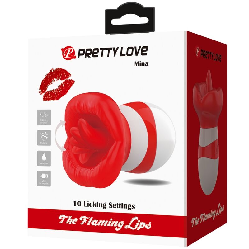 PRETTY LOVE - MINA TONGUE STIMULATOR JASNY CZERWONY
