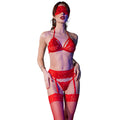 CHILIROSE - CR 4467 KOMPLET CZTEROCZĘŚCIOWY CZERWONY S/M