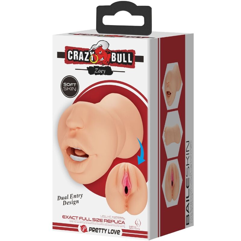 CRAZY BULL - ZOEY MASTURBATOR W KSZTAŁCIE WAGINY Z DWUSTRONNYM WEJŚCIEM