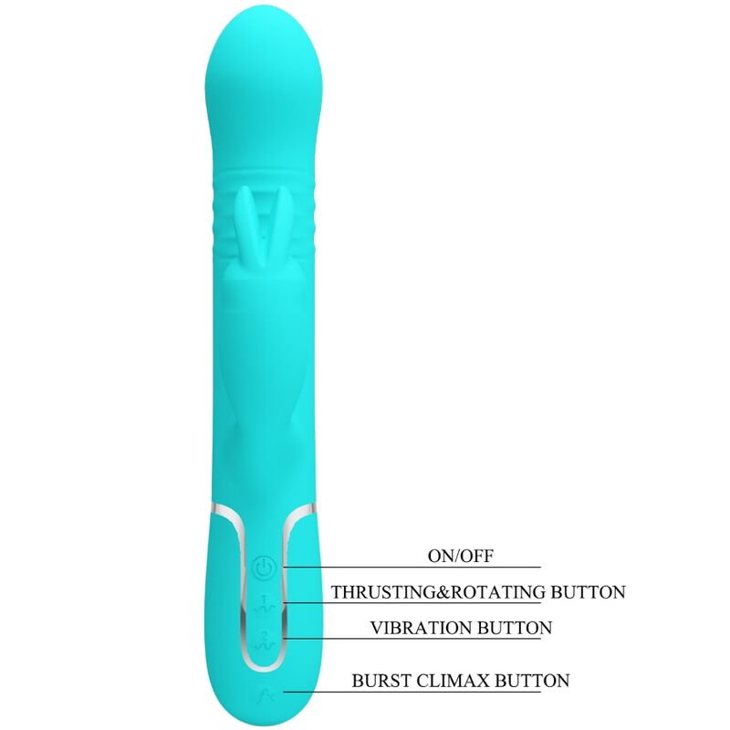 PRETTY LOVE - WIBRATOR COALE RABBIT PEARLS AQUA GREEN