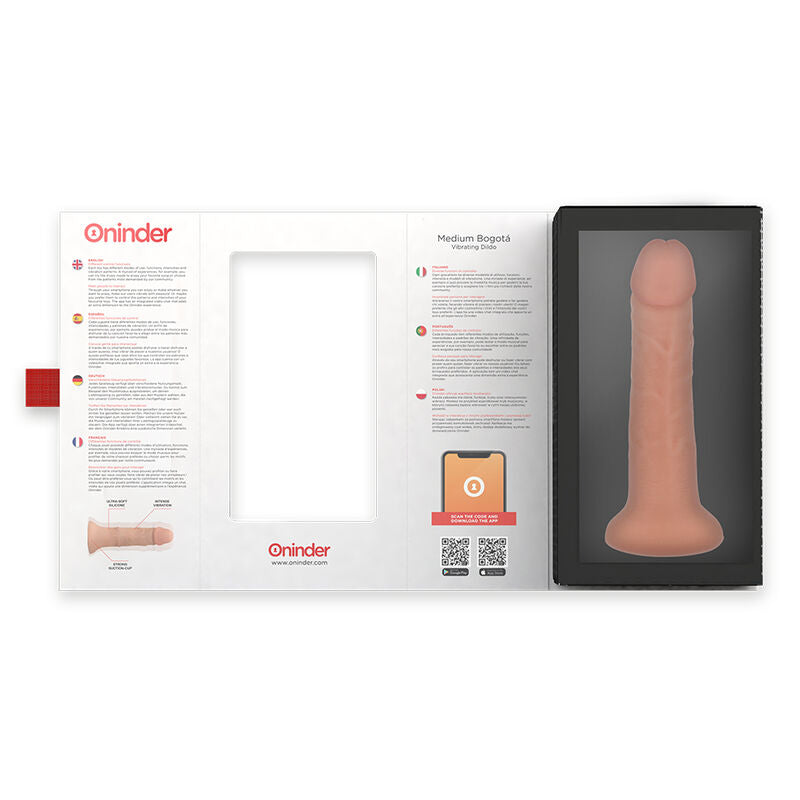 ONINDER - ŚREDNI WIBRATOR DILDO BOGOTÁ 9 PRĘDKOŚCI NATURALNY 20 CM -O- 4,2 CM - BEZPŁATNA APLIKACJA