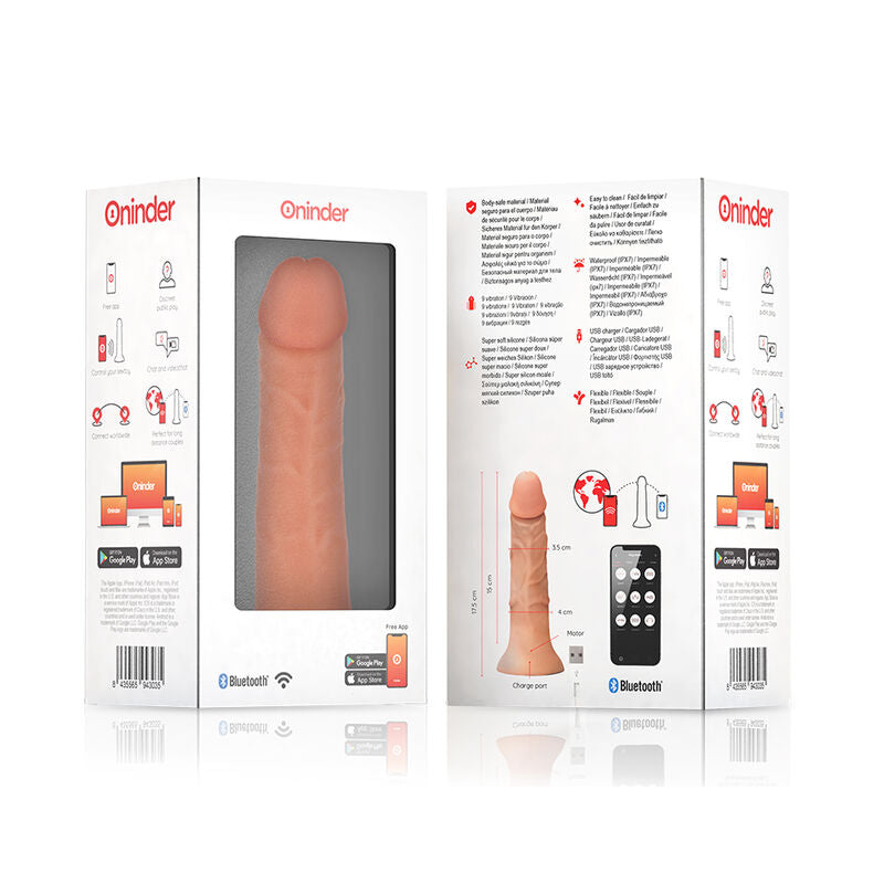 ONINDER - MAŁE BOGOTA WIBRUJĄCE DILDO 9 PRĘDKOŚCI NATURALNE 17.5 CM -O- 4 CM - BEZPŁATNA APLIKACJA