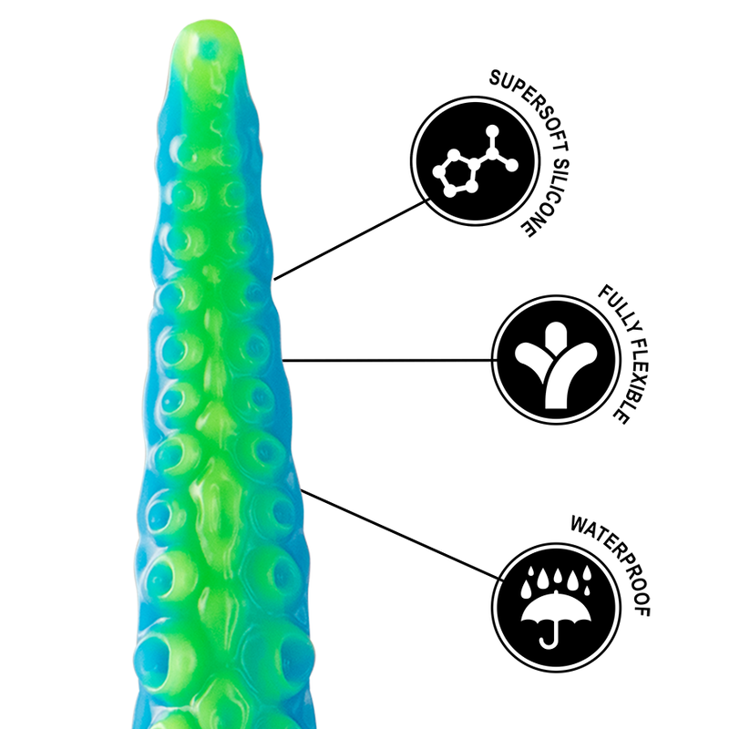 EPICKI - SCYLLA FLUORESCENCYJNY CIENKI DILDO MAŁY ROZMIAR