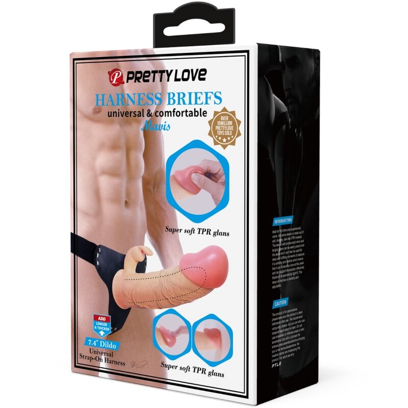 PRETTY LOVE - MAVIS UPRZĄŻ UNIWERSALNA MAJTKI Z DILDO 19 CM NATURALNY