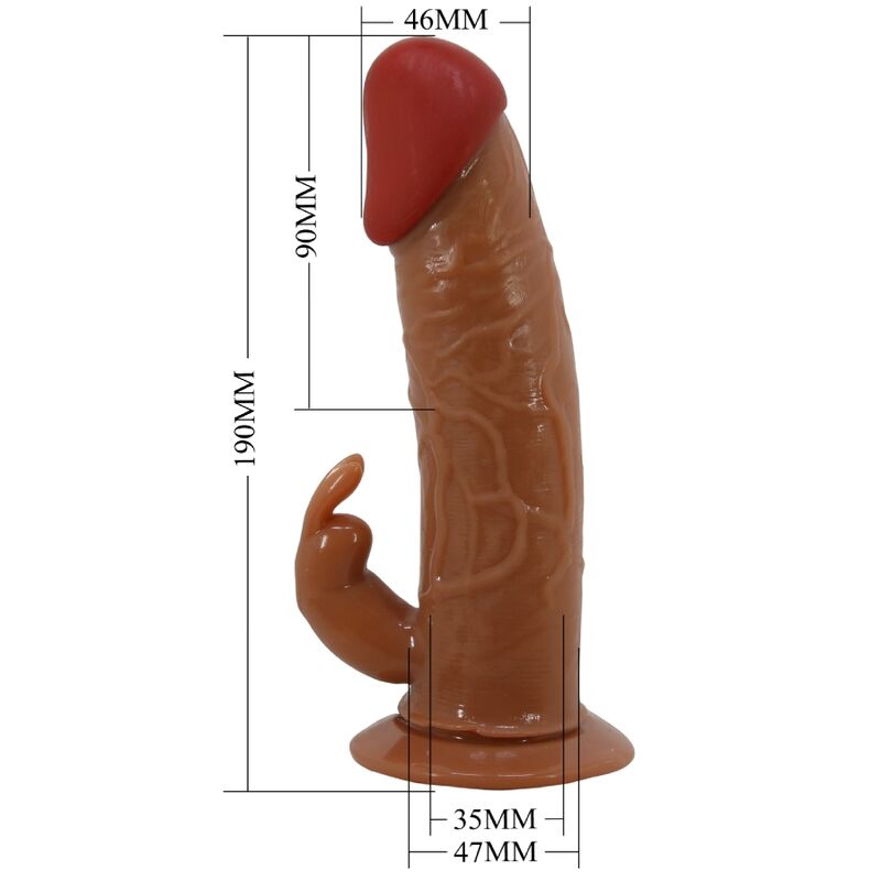 PRETTY LOVE - MARION HARNESS UNIWERSALNE MAJTKI Z DILDO WIBRUJĄCYM 19 CM BRĄZOWE