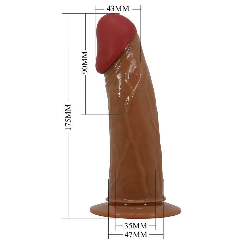 PRETTY LOVE - MAJTKI UPRZĘŻOWE Z WIBRUJĄCYM DILDO WIELOPOZIOMOWYM STARKS 17,5 CM JASNY BRĄZ