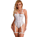 SUBBLIME - TEDDY WITH GARTER STRAP DETAIL CHEST WHITE S/M