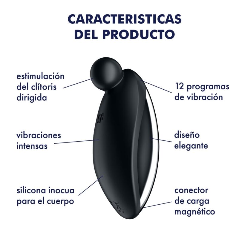 SATISFYER - SPOT ON 2 WIBRATOR PUNKTOWY NAKŁADANY CZARNY