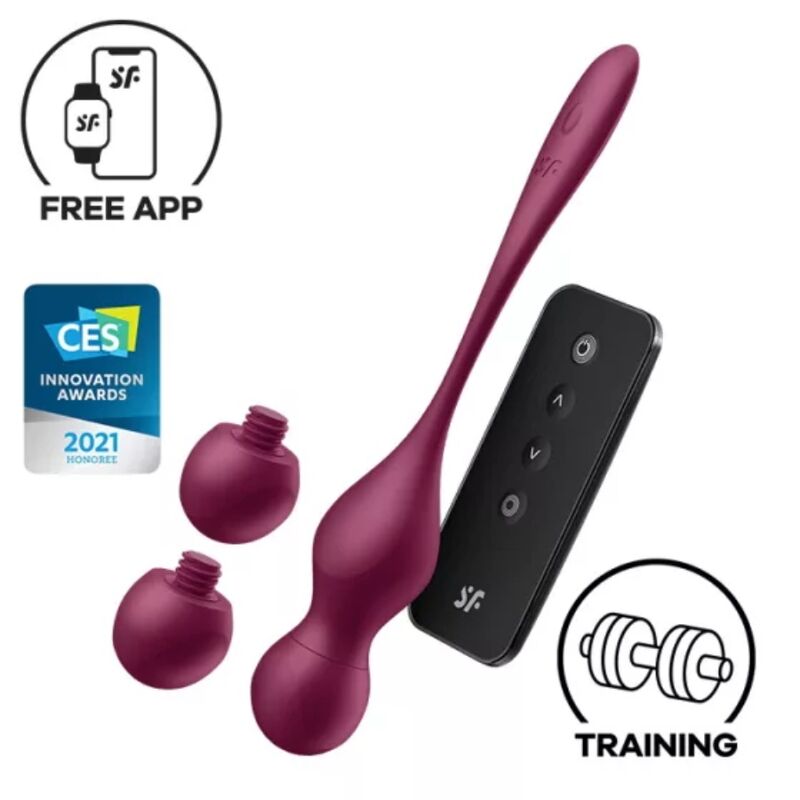 SATISFYER - LOVE BIRDS VARY WIBRUJĄCE KULKI DARMOWA APLIKACJA WINNA CZERWIEŃ