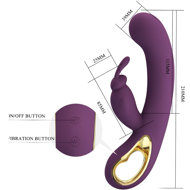 PRETTY LOVE - KRÓLIK WIBRATOR LIAM I STYMULATOR PUNKTU G FIOLETOWY
