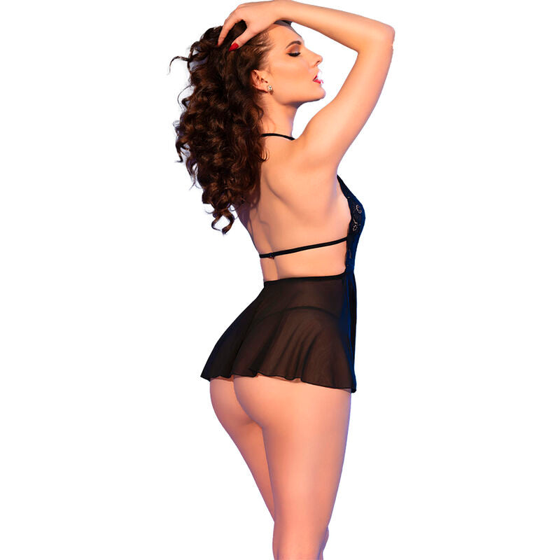 CHILIROSE - CR 4720 BABYDOLL & STRINGI CZARNY M