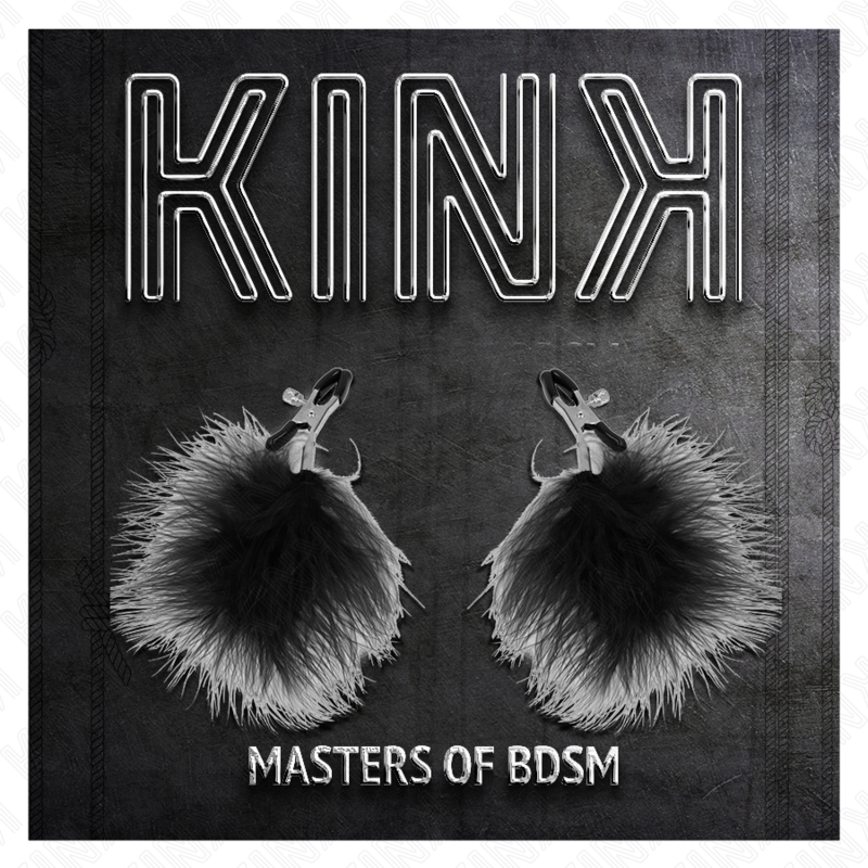 KINK - ZACISK NA SUTKI Z PIÓRAMI CZARNY 7 CM
