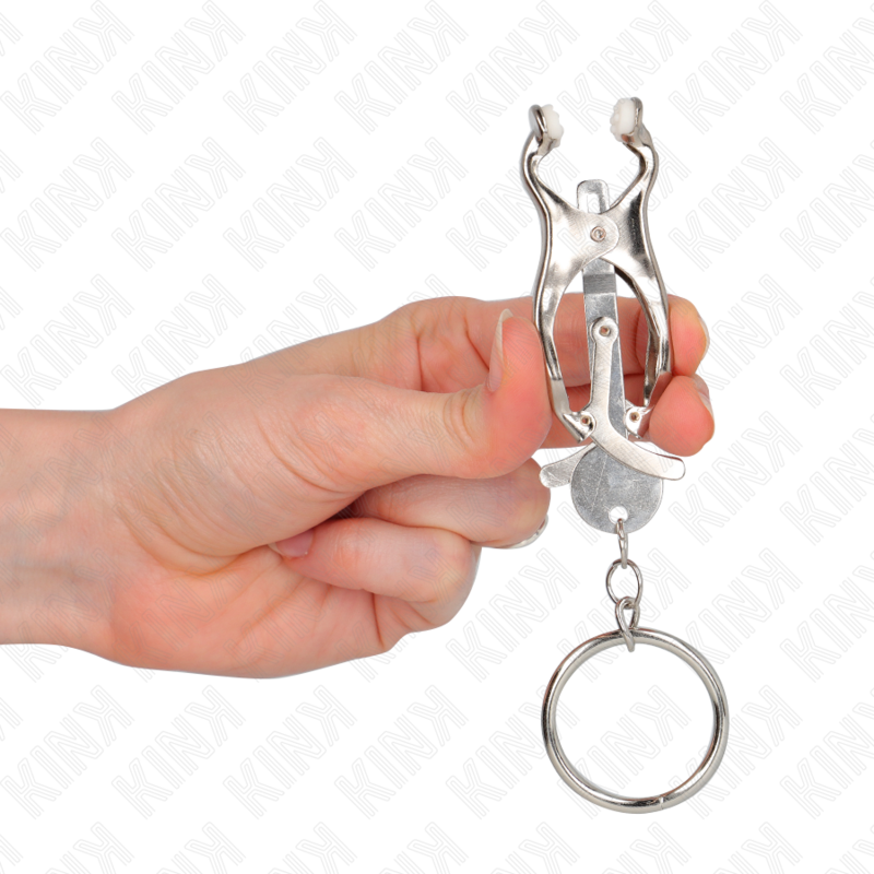 KINK - ZACISKI NA SUTKI Z JAPOŃSKĄ KONICZYNĄ I O-RINGIEM SREBRNE