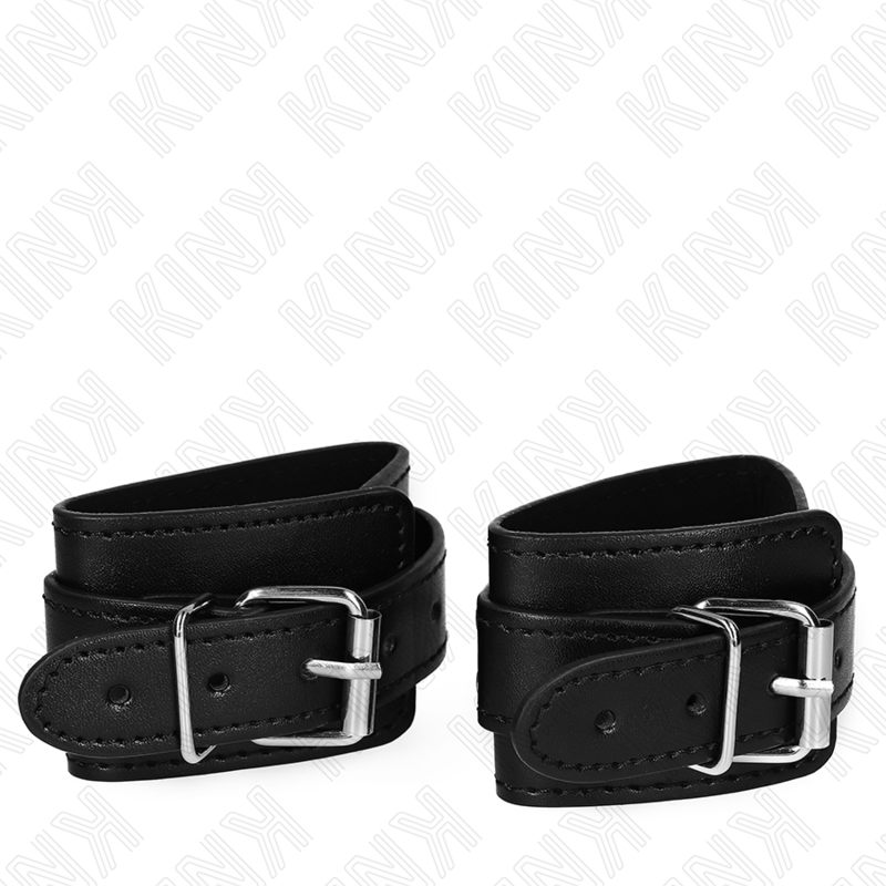 KINK - ZAMYKANE KAJADANKI NA NADGARSTKI DO LOCHU CZARNE REGULOWANE 21-28 CM X 5.5 CM