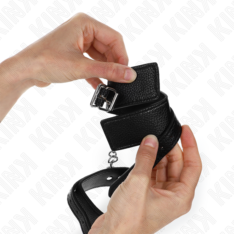 KINK - KAJDANKI NA NADGARSTKI WE WZÓR WĘŻA CZARNE REGULOWANE 20-28 CM X 5,4 CM