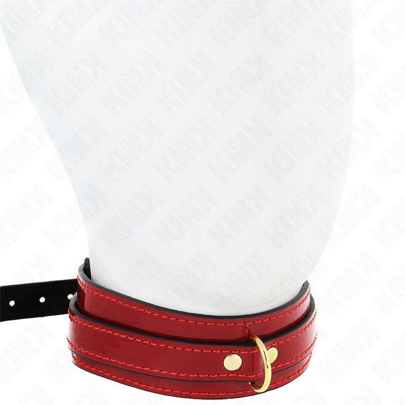 KINK - NASZYJNIK REGULOWANY W KOLORZE BURGUNDOWYM ZE ZŁOTYMI DETALAMI 29-42,5 CM X 4 CM