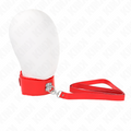 KINK - NASZYJNIK ZE SMYCZĄ 116 CM ZE SREBRNYMI ĆWIEKAMI MODEL 4 CZERWONY REGULOWANY 40-48 CM X 6 CM