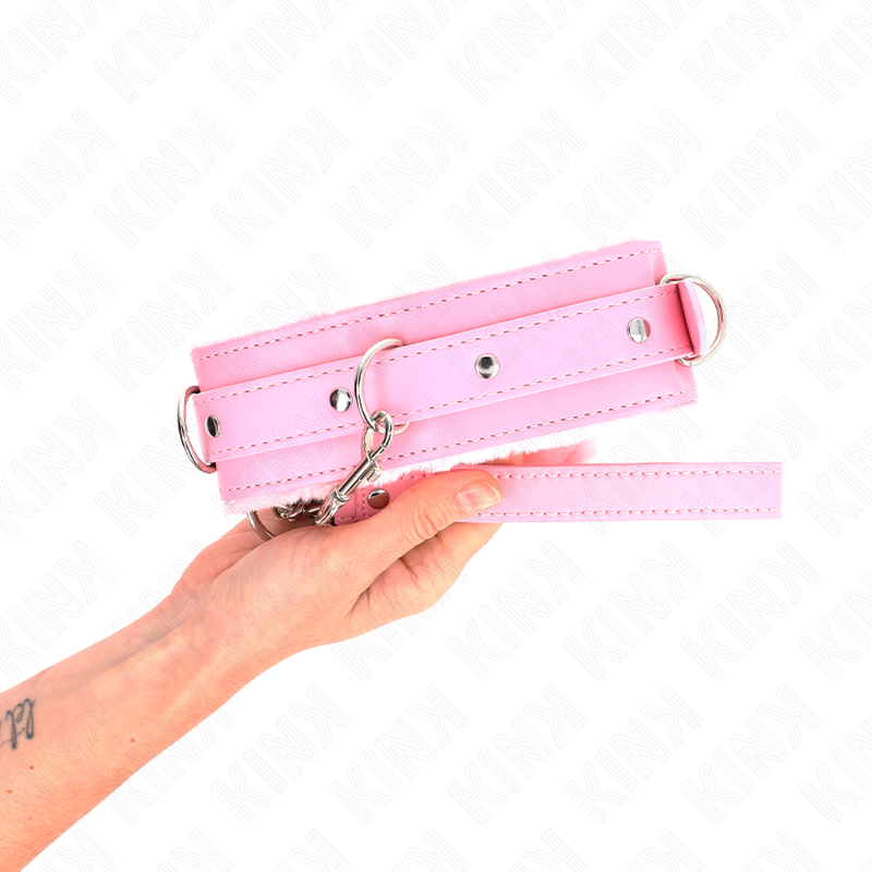 KINK - OBROŻA ZE SMYCZĄ 65 CM Z OGRANICZENIAMI RÓŻOWA 36-42 CM X 5.5 CM
