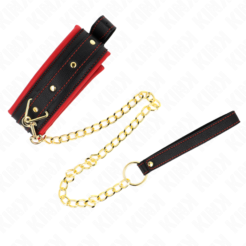 KINK - OBROŻA Z GŁADKĄ SMYCZĄ Z TKANINY REGULOWANA 33-48 CM X 5,7 CM