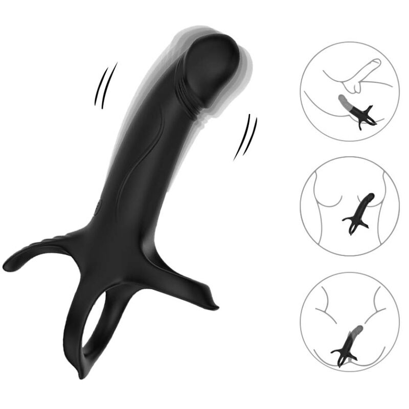 ARMONY - DILDO Z PIERŚCIENIEM I WIBRATOREM CZARNY