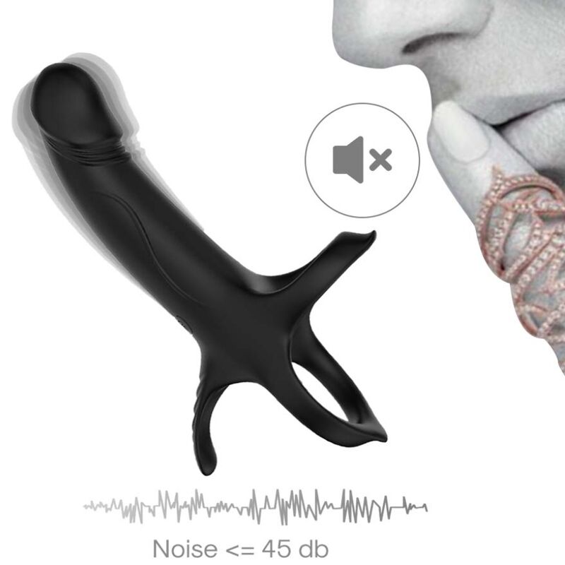 ARMONY - DILDO Z PIERŚCIENIEM I WIBRATOREM CZARNY