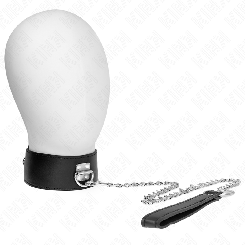 KINK - NASZYJNIK Z PASKIEM 65 CM Z SZEROKIM, CZARNYM PASKIEM REGULOWANYM 33,5-41 CM X 5 CM