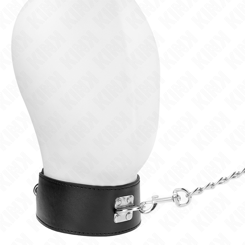 KINK - NASZYJNIK Z PASKIEM 65 CM Z SZEROKIM, CZARNYM PASKIEM REGULOWANYM 33,5-41 CM X 5 CM