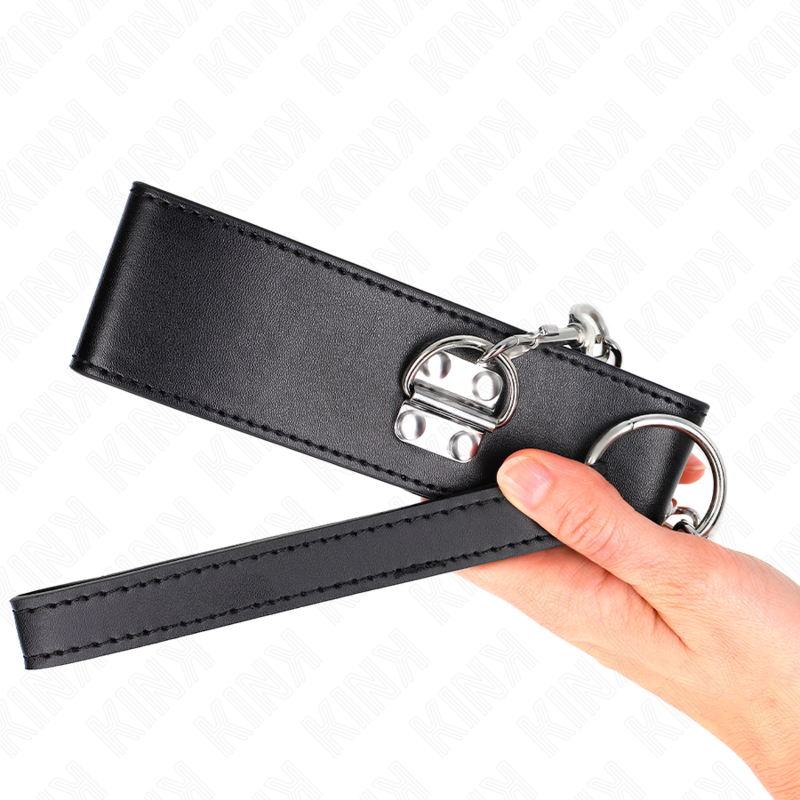KINK - NASZYJNIK Z PASKIEM 65 CM Z SZEROKIM, CZARNYM PASKIEM REGULOWANYM 33,5-41 CM X 5 CM