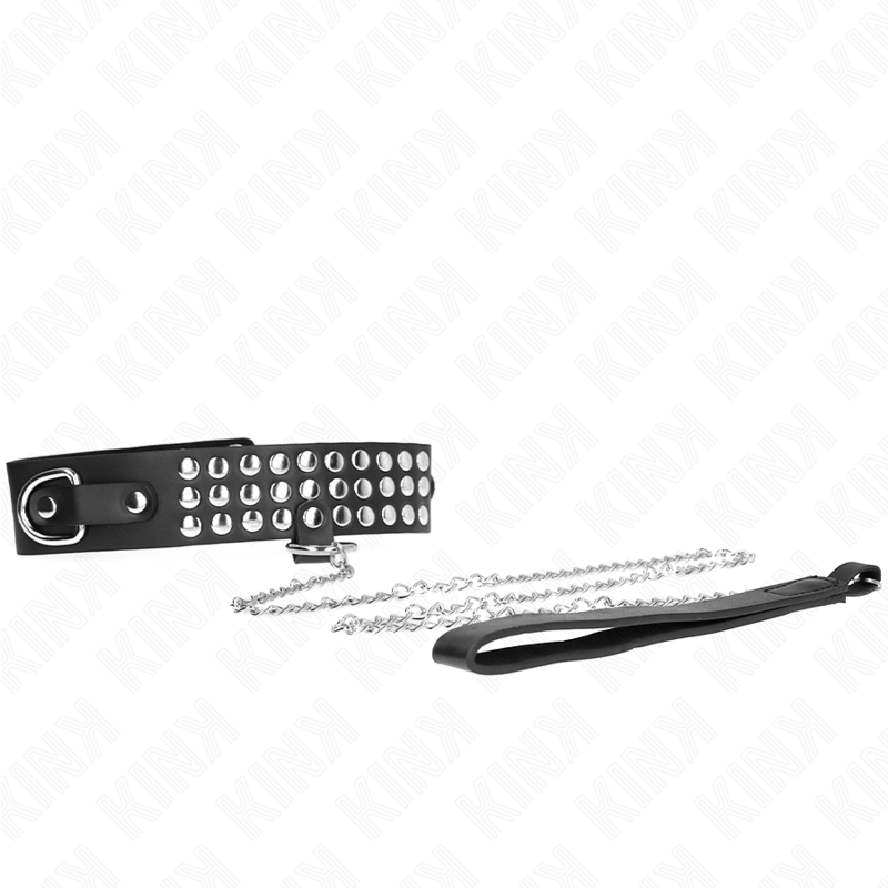 KINK - NASZYJNIK Z PASKIEM 65 CM Z BŁYSZCZĄCĄ REGULACJĄ 37-42 CM X 5.3 CM