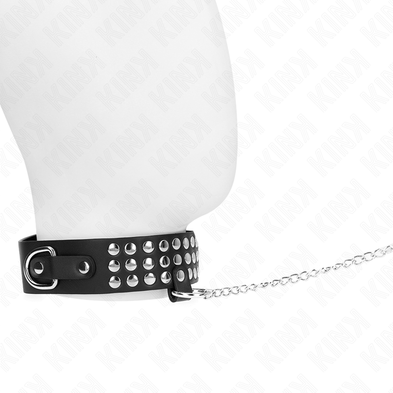 KINK - NASZYJNIK Z PASKIEM 65 CM Z BŁYSZCZĄCĄ REGULACJĄ 37-42 CM X 5.3 CM
